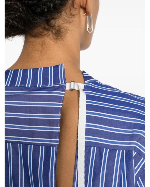 Sacai Blue Asymmetric-Hem Dress