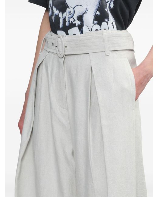 SJYP White Wide-leg Belted Trousers