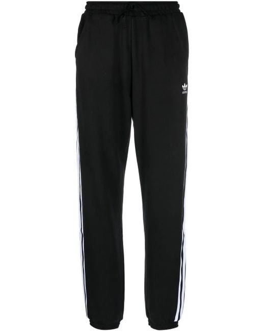 Adidas Black Embroidered-Logo Detail Track Pants