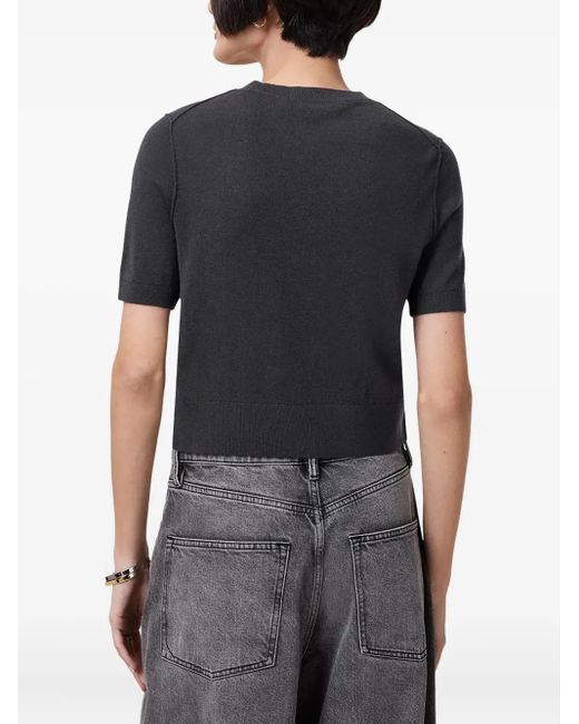 AllSaints Gray Short-Sleeve Crew-Neck Top