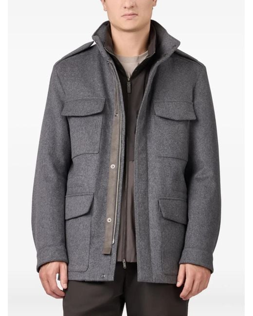 Tod's Gray Flap-Pocket Wool Jacket for men