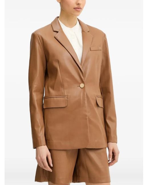 Fracomina Natural Notched-Lapel Blazer
