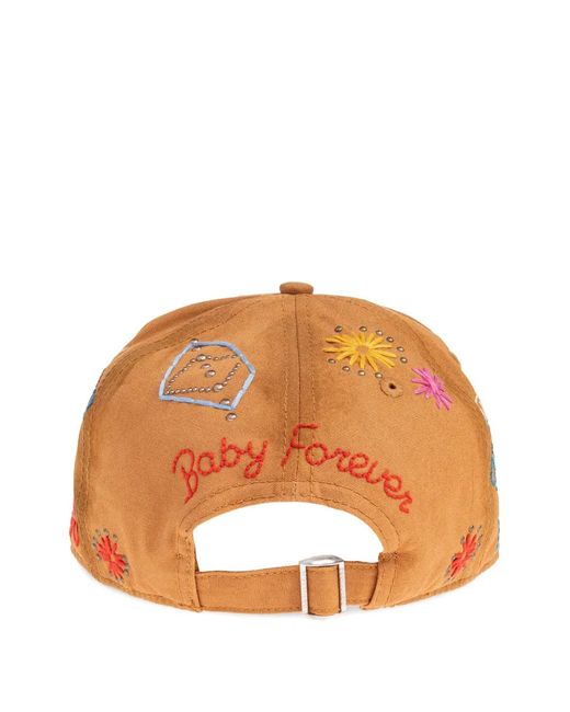 DSquared² Orange Ivory Cotton Handmade Scribble Cap for men