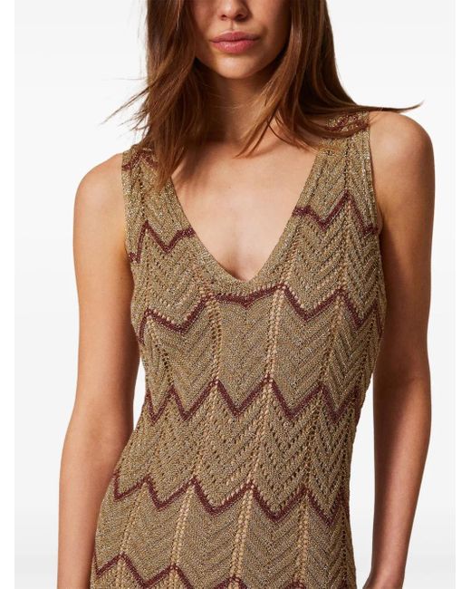Twinset Gebreide Jurk in het Natural