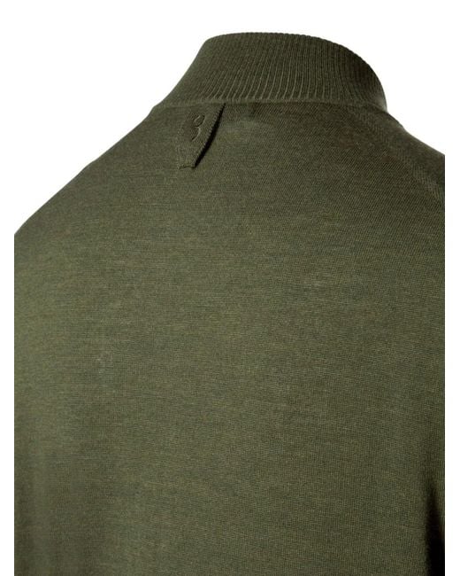 Billionaire Green Just Logo-Patch Zip-Up Cardigan for men