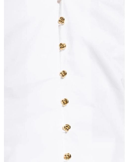 FRAME White Puff-Sleeve Buttoned Top