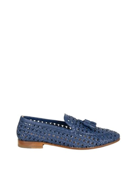 Fratelli Rossetti Blue Woven Tassel Loafers