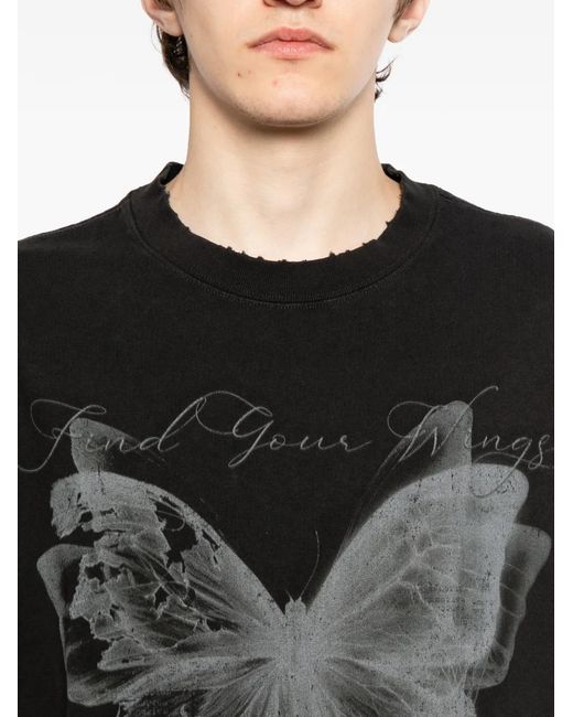 WARMAN Black Crew Neck T-Shirt for men