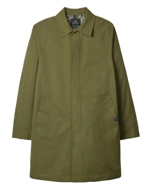 Paul Smith Green Point-Collar Single-Breasted Coat for men