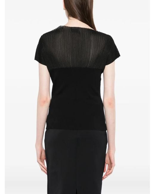 House of Dagmar Black Contrast Knitted Top