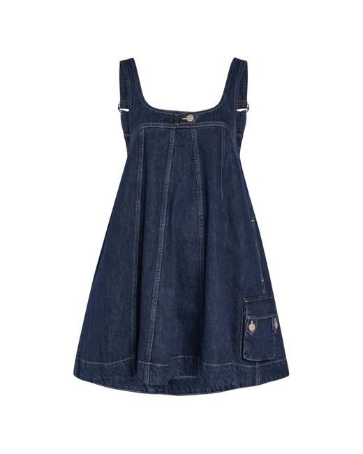 Damson Madder Blue Immy Pleated Mini Dress
