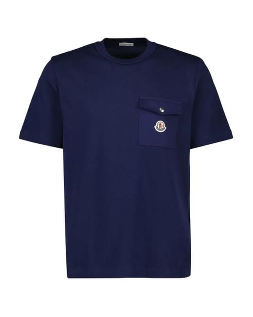 メンズ Moncler コットン Tシャツ Blue