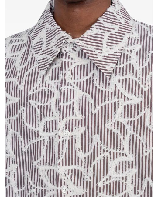 Séfr Gray Striped Dayot Shirt for men