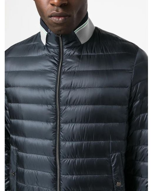 Herno Blue Zip-Up Padded Down Jacket for men