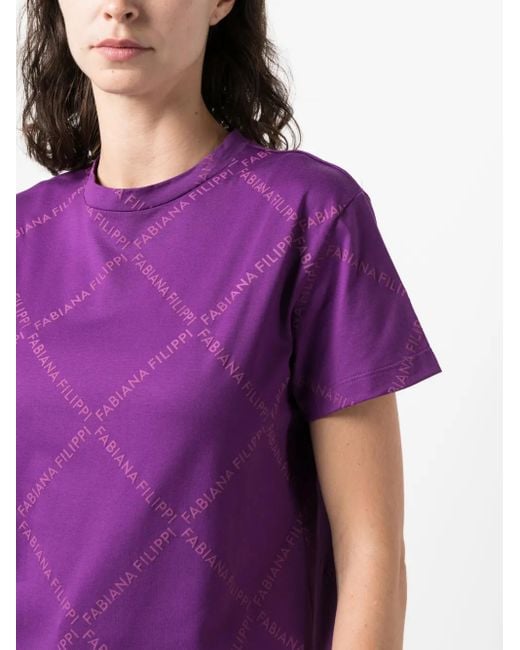 Fabiana Filippi Purple Short-Sleeved Jersey T-Shirt