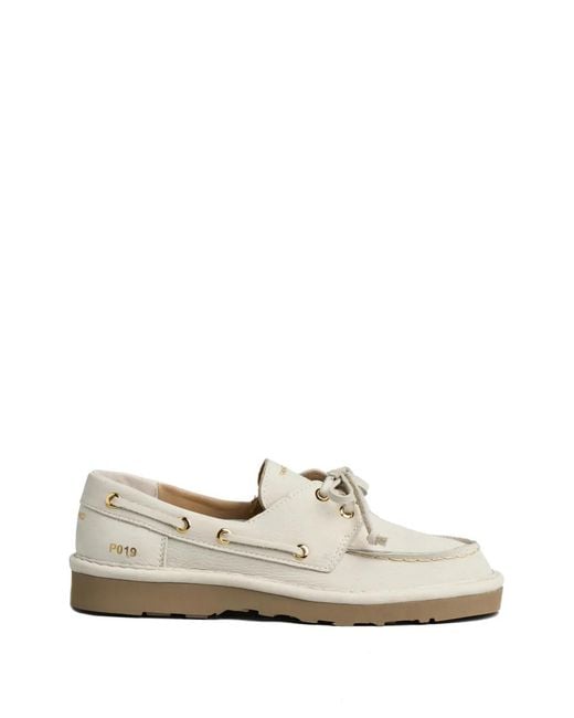 Pànchic White Lace-Up Loafers