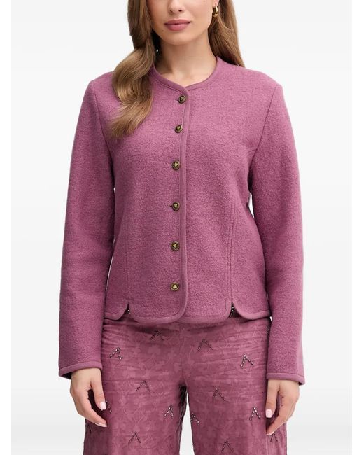 INTROPIA Purple Heart-Embellished Button-Down Jacket