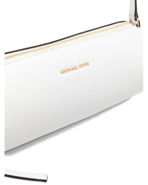 MICHAEL Michael Kors White Izzy Pebbled-Leather Shoulder Bag