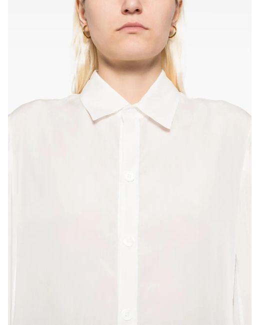 Yohji Yamamoto White Langärmeliges Hemd