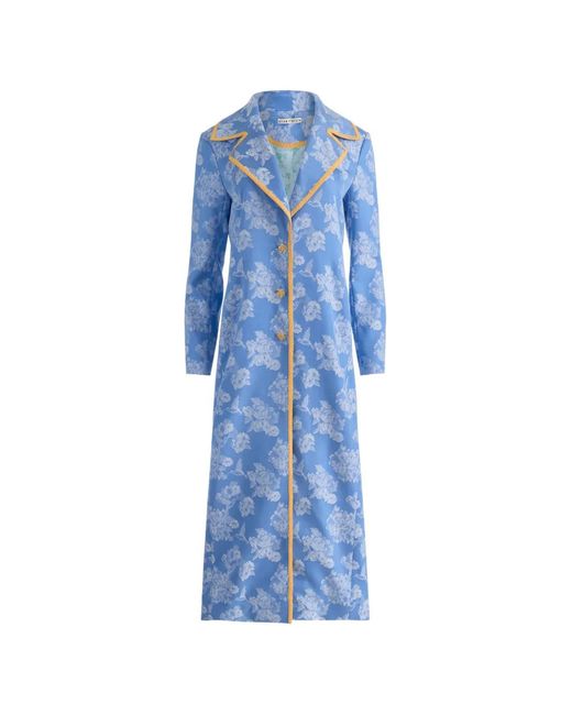 Alice + Olivia Blue Levine Floral-Print Coat