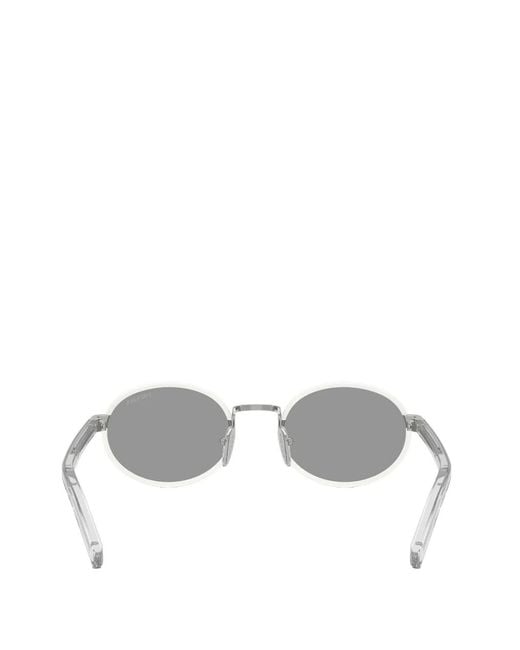 Prada Metallic Oval-Frame Sunglasses