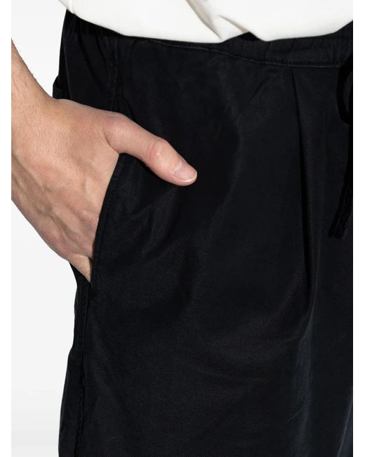 Officine Generale Black Peterson Drawstring-Waistband Trousers for men