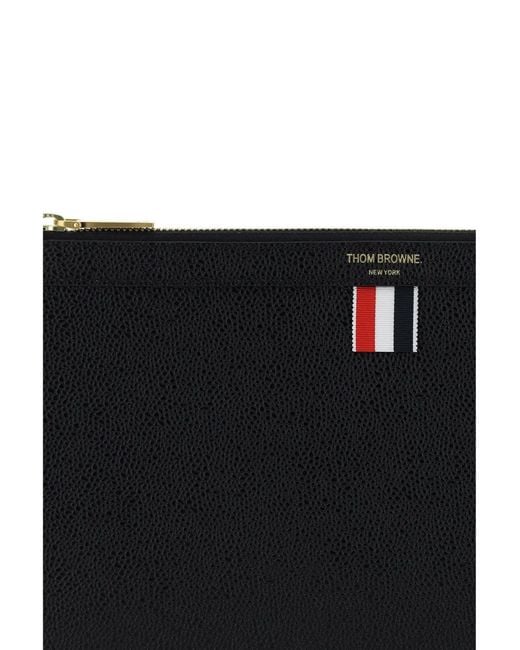 Thom Browne Black Pebble Grain Medium Document Holder