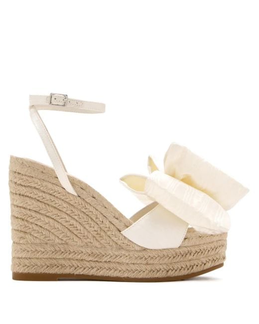 Loeffler Randall Natural 102Mm Angelina Bow-Detail Wedge Espadrille