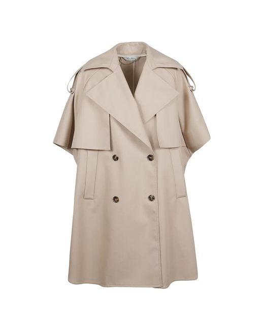 Max Mara Natural Drip-Resistant Gabardine Cape
