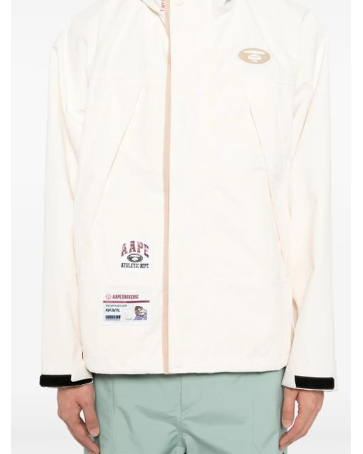 Giacca Con Applicazione di Aape By A Bathing Ape in White da Uomo