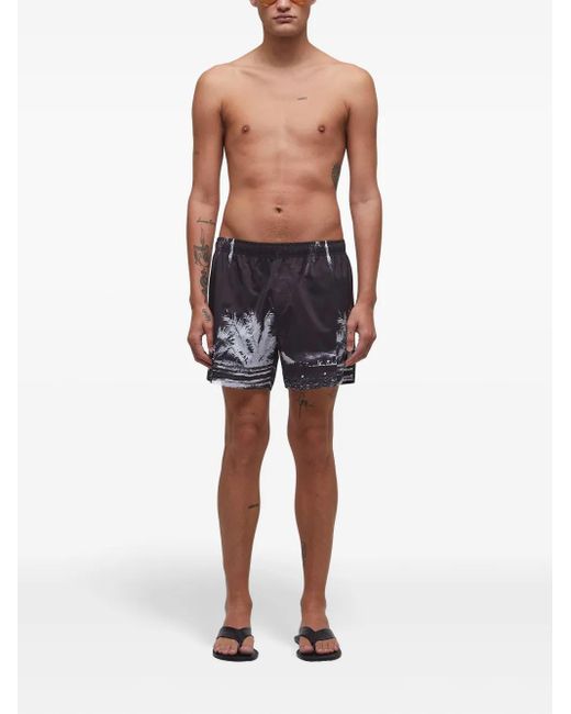 Osklen Black Aquaone Paradise Swim Shorts for men
