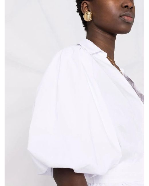 Jonathan Simkhai White V-Neck Wrap Blouse