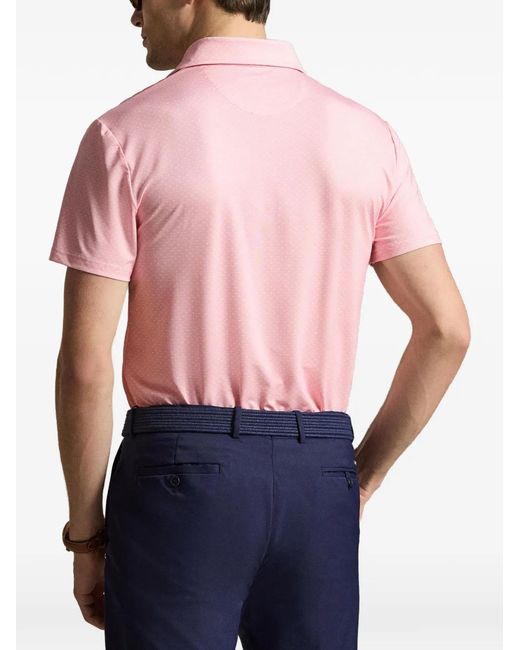 Ralph Lauren Pink Patterned Polo Shirt for men