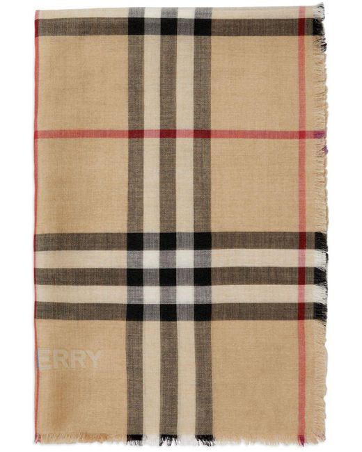 Burberry Natural Vintage Check Wool-Blend Scarf