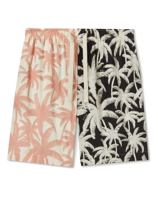 Palm Angels Multicolor Patchwork Palms Shorts for men