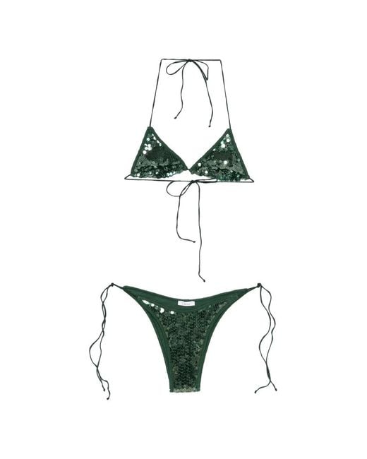 Oseree Green Marylin Sequinned Bikini