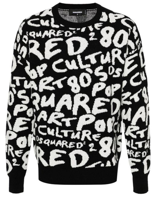 DSquared² Black Crew-Neck Sweater for men