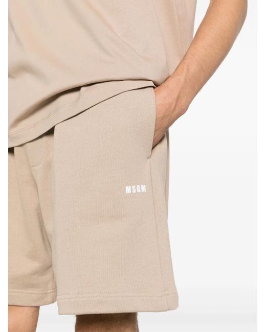 MSGM Joggingshorts Mit Logo-Print in Natural für Herren