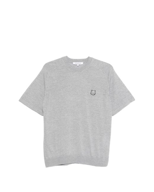 Maison Kitsuné Gray Logo T-Shirt for men