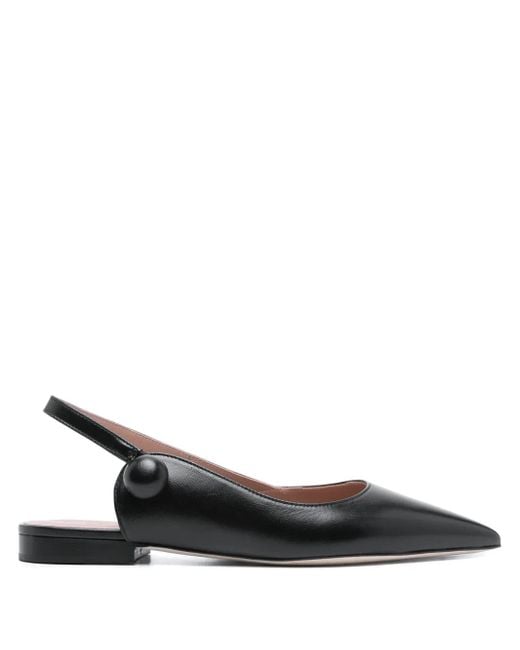 Malone Souliers Black Leather Slingback Pumps
