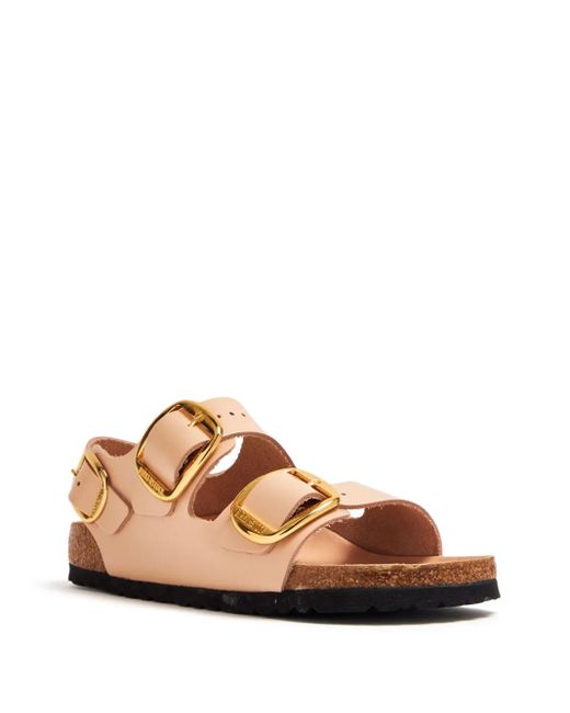 Birkenstock White Side-Buckle Slingback Leather Sandals