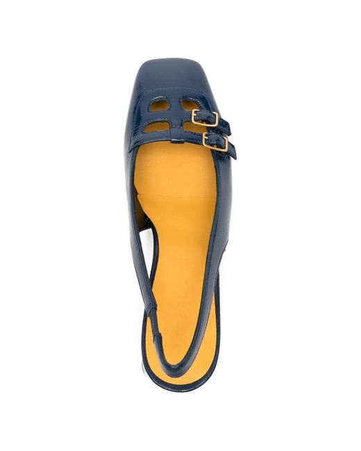 Mara Bini Blue Buckle Cut-Out Pumps