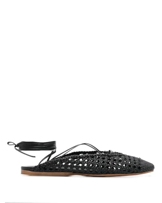 Forte_forte White Hand Braided Sabot Shoes