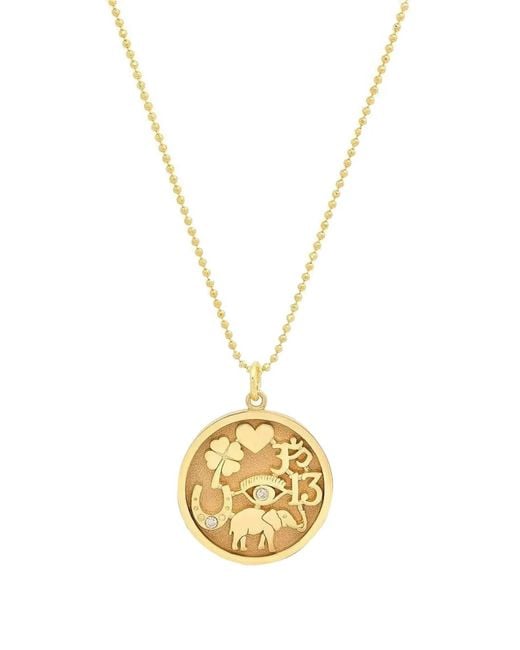 Jennifer Meyer Metallic Good Luck Diamond Necklace