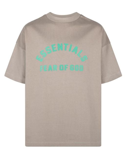 Fear Of God Gray Logo-Print T-Shirt for men