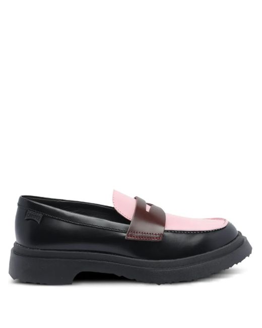 Camper Black Twins Two-Tone Penny Loafers
