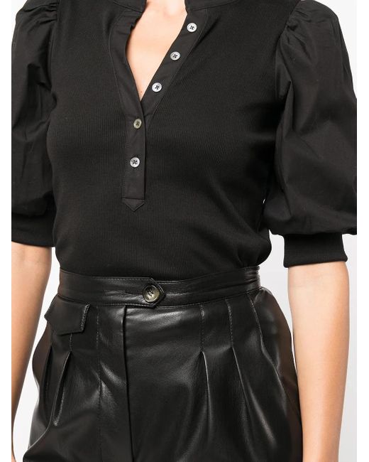 Veronica Beard Button-Up Top in het Black