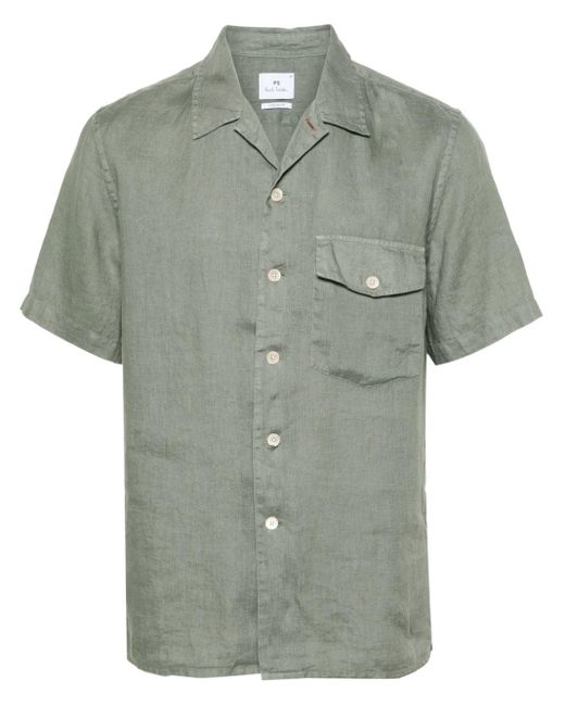 PS by Paul Smith Green Sleeveless Linen Shirt for men