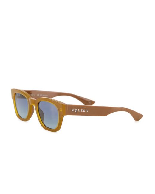 Alexander McQueen Blue Square-Frame Sunglasses for men