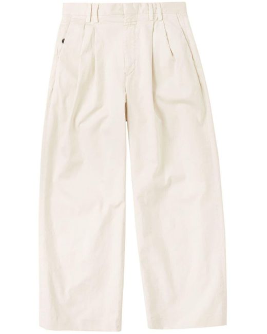 Closed Natural Hobart Pleat-detail Wide-leg Trousers for men